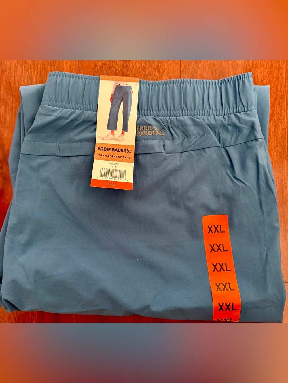 NWT Eddie Bauer Traveler Wide Leg Crop Pant Tile Blue XXL